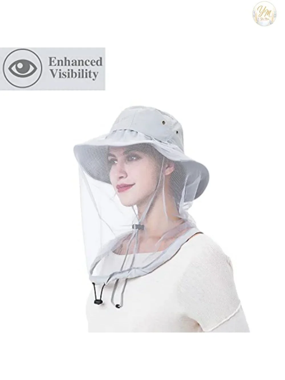 UPF 50+ Sun Hat with Removable Neck Flap, Water-Repellent Nylon Bucket Hat for